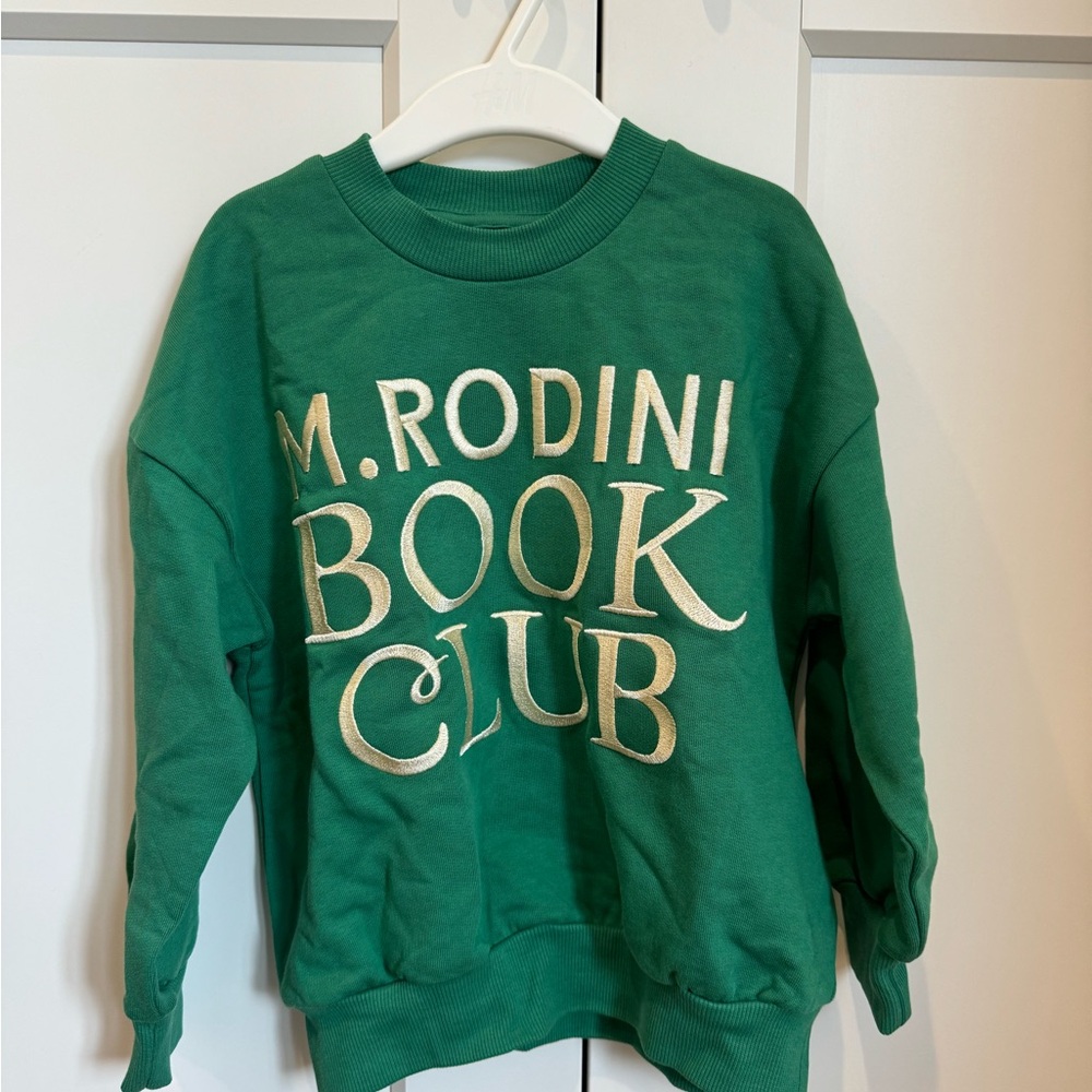 Mini Rodini Book Club Green Kids Sweatshirt 4T